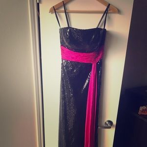 Black sequin prom dress